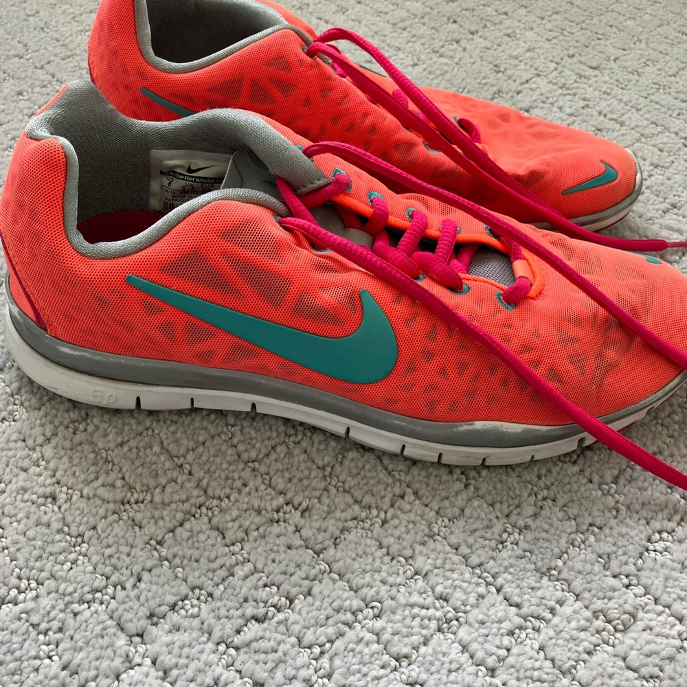 Nike Orange and Teal Athletic Shoes